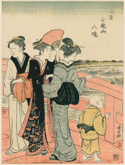 連載「浅草金龍山八景」より 吾妻橋から見た水まつり 作： Torii Kiyonaga