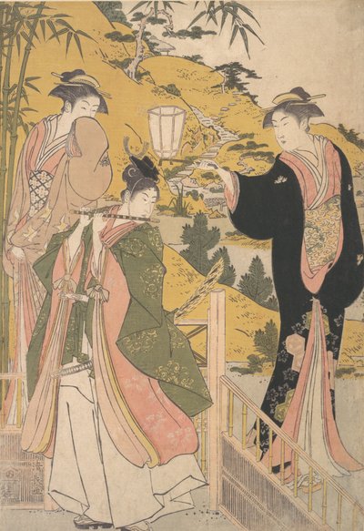 義経 セレナ金ｇ 所瑠璃姫、 か。 １７８５。 作： Torii Kiyonaga
