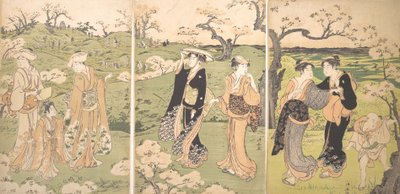 飛鳥山でお花見するお嬢様方。 作： Torii Kiyonaga