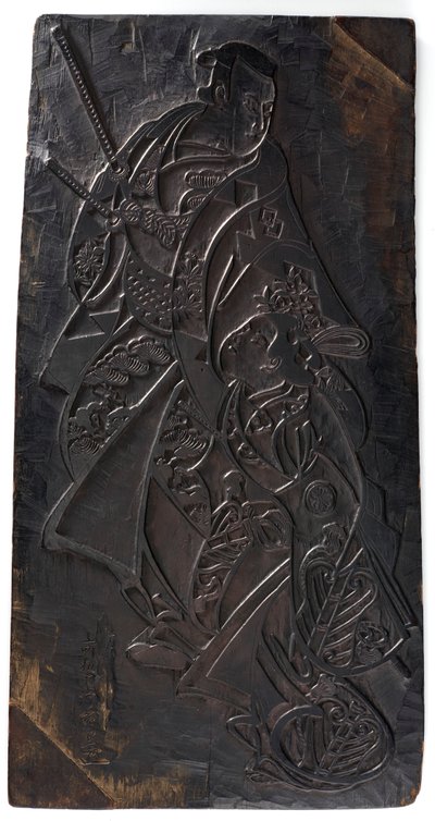 男と女の二体の図案、江戸時代、1685～1729年頃。 作： Torii Kiyonobu I