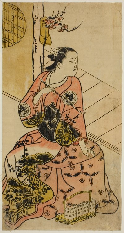 パイプを構える俳優・三条勘太郎 作： Torii Kiyonobu I