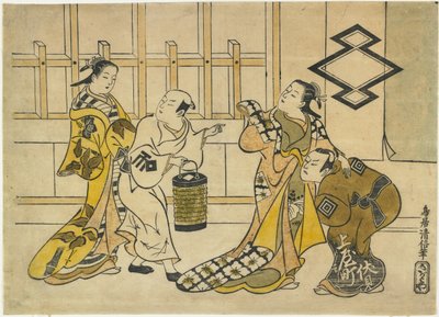 Ichikawa Danju_ro_ II, Fujimura Handayu_ II, Katsuyama Matagoro_, and Sanogawa Mangiku, 1719 作： Torii Kiyonobu I Torii Kiyonobu I