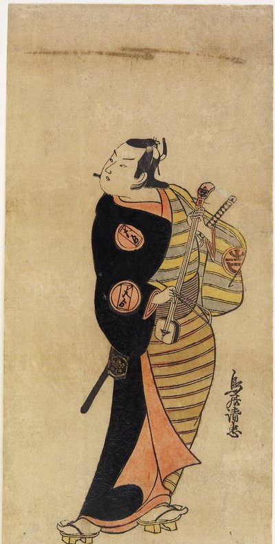 俳優市村武之治？ページ18のキチサバール、1718年（手塗りの木版画） 作： Torii Kiyotada