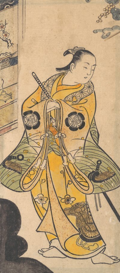 サムライユースとしての俳優。 1735年。 作： Torii Kiyotada