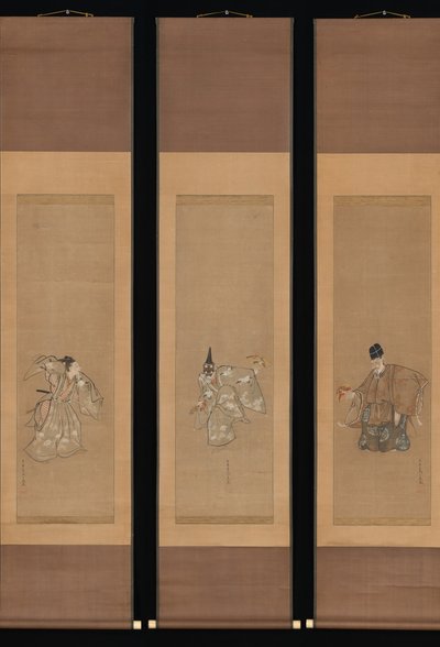 縁起の良い能舞翁、約。 1790-95。 作： Toriyama Sekien