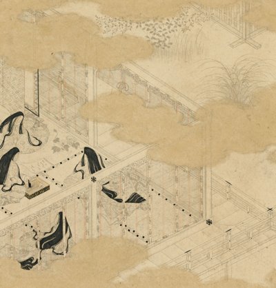 源氏物語源氏物語画帖、17世紀初頭の情景帖。 作： Tosa Mitsunori