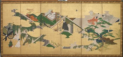 源氏物語<em></em>、第 2 章: 源氏の空蝉への訪問 作： Tosa Mitsuoki