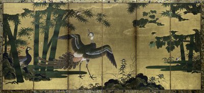 孔雀と竹、1500年代後半。 作： Tosa Mitsuyoshi