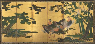 クジャクとフェニックス、1500年代後半。 作： Tosa Mitsuyoshi