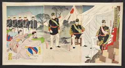 平壌の戦いで捕らえられた中国の将軍が慈悲を乞う 作： Toshihide Migita