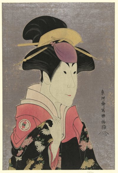 俳優・瀬川富三郎、頭像、右向き、大岸蔵人の妻・宿木役 作： Toshusai Sharaku