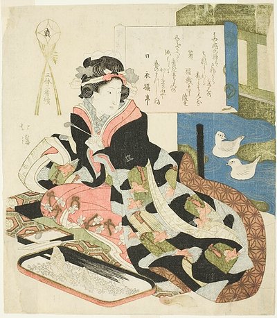 シリーズ "三体三美学 "より「アヒルを見つめる女」または「義体」（申 作： Totoya Hokkei