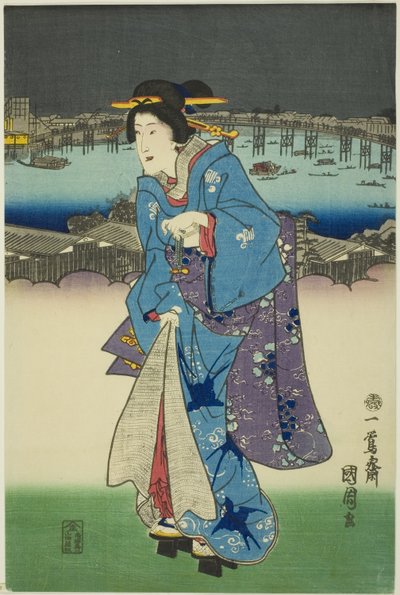 絵ヴェ人ｇ アムセメンｔｓ あｔ 呂国 員 テェ エアｓ手ｒん 化ピタｌ （トト 呂国 夜遊び の 図） 作： Toyohara Kunichika