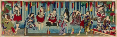 歌舞伎 Ｓ他ｒｓ べフォレ あ Ｇラシ王ｓ ワテｒファッｌ （ありがたき 恵み の 花形） 作： Toyohara Kunichika