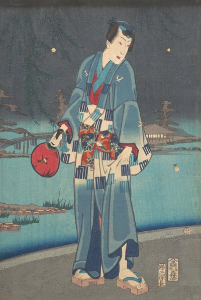 藻でｒん 源氏 ー フィレｆｌｙ ヴィエウィンｇ 今世 源氏 試験 ホタル 遊び、 １８６１。 作： Toyohara Kunichika