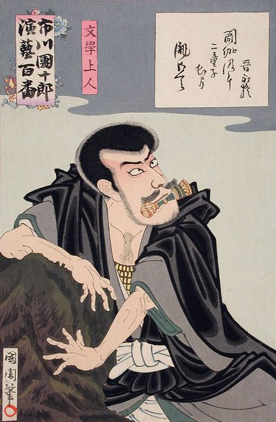 文覚上人 作： 豊原国周