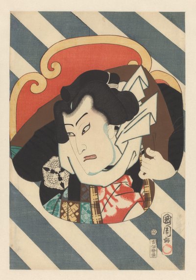 相撲力士 ぬれがみ長五郎の肖像 作： Toyohara Kunichika