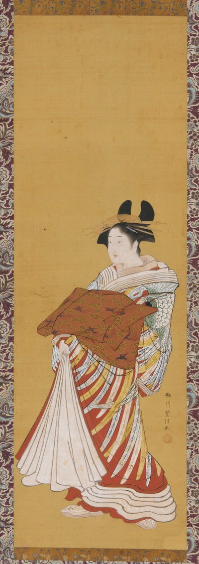パレードの遊女、18世紀後半。 作： Toyonobu Utagawa