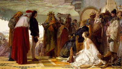 タルタルの大ハーンの前に立つマルコ・ポーロ、トランキッロ・クレモナ作、1863年頃 作： Tranquillo Cremona