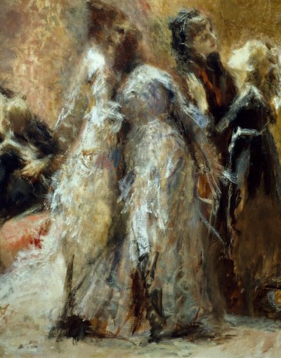 トランキッロ・クレモナ（1837-1878）作「大学訪問」 油彩・キャンバス 作： Tranquillo Cremona