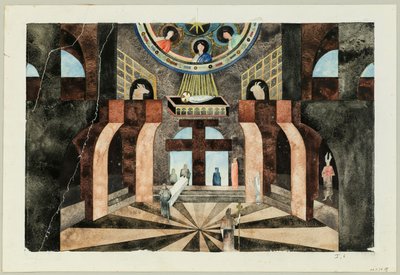 1934年頃のフリードリヒヘッベルによる悲劇死のニーベルンゲンの舞台デザイン。 作： Traugott Müller