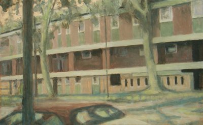 住む場所 24, 2012 (油彩、合板) 作： トレバー・バージェス