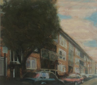 A place to live 4, 2010（合板に油彩） 作： トレバー・バージェス