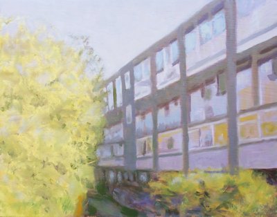 住む場所 53, 2013 (油彩、合板) 作： トレバー・バージェス