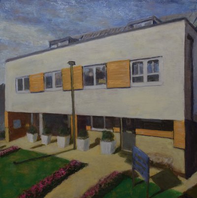 住む場所 64, 2018（合板に油彩） 作： Trevor Burgess