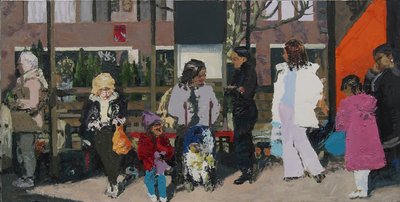 バス停、2003年（キャンバスに油彩） 作： Trevor Burgess