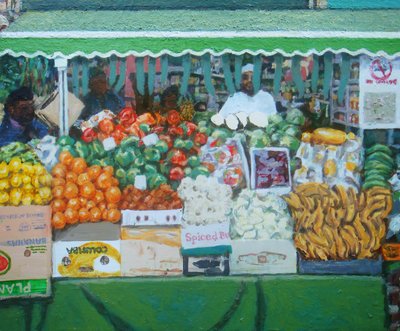 食料品店（デプトフォード、ロンドン）、2011年（油彩・板） 作： Trevor Burgess