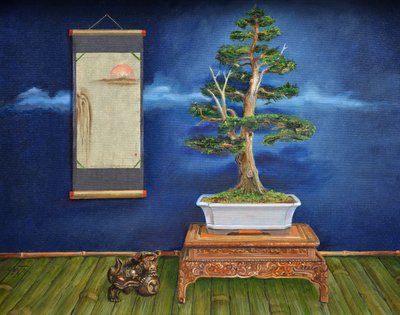 盆栽、2020年（帆布に油彩） 作： Trevor Neal