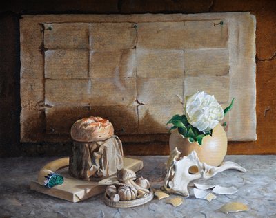 ダチョウの卵、2020年（キャンバスに油彩） 作： Trevor Neal