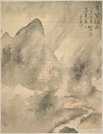 霧と雨の中の1万本の竹、1847年。 作： Tsubaki Chinzan