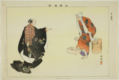金岡（狂言） 「能楽図絵」より 作： Tsukioka Kogyo