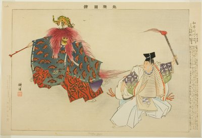 「能楽図絵」よりめかり 作： Tsukioka Kogyo