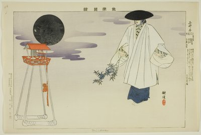 三井寺 「能楽図絵」より 作： Tsukioka Kogyo