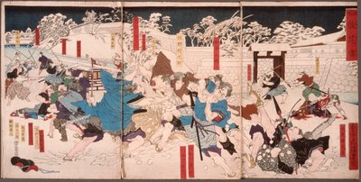 雪に散る花びら 作： Tsukioka Yoshitoshi