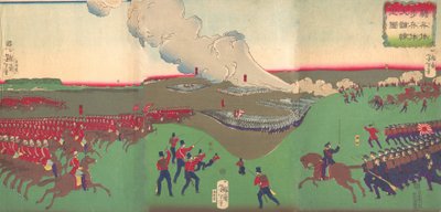 退却する騎兵、歩兵、兵士のイラスト 奇兵隊、豊平隊、…、8月、1867. 作： Tsukioka Yoshitoshi