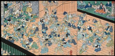 宇治常悦の弟子たちの剣術稽古 作： 月岡芳年