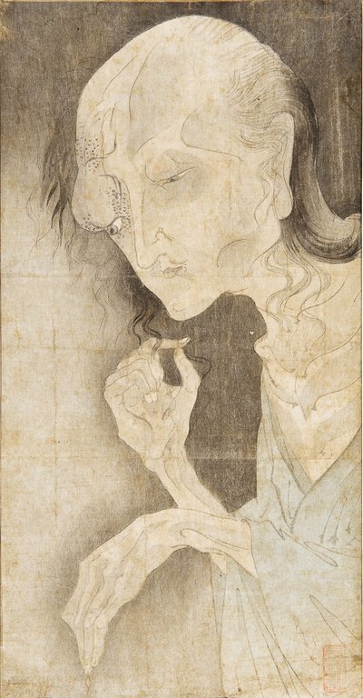 19世紀後半の大岩の幽霊。 作： Tsukioka Yoshitoshi