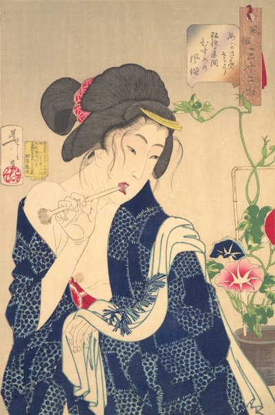 目を覚ます：甲賀時代の少女 1844-1848、1888. 作： Tsukioka Yoshitoshi