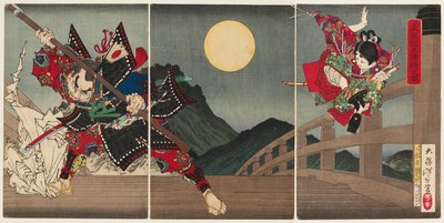 Yoshitsune and Benkei at Gojō Bridge 作： Tsukioka Yoshitoshi