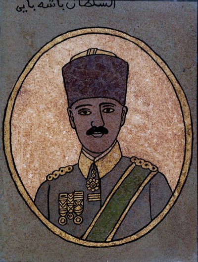 ケマル（ムスタファ）アタテュルク（1881–1938）1920–30（塗装ガラス） 作： Tunisian School