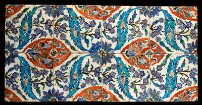 8つの複合Iznikポリクローム正方形タイル、c.1575 作： Turkish School