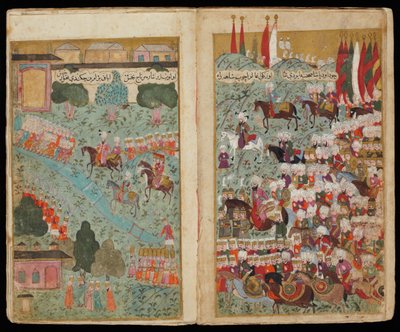メフメト 3 世は写本メフメト 3 世のキャンプからイスタンブールの勝利軍の頭に到着 作： Turkish master