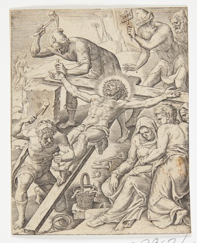 十字架につけられたキリスト 作： Ubekendt efter Dirck Volckertsz. Coornhert efter Maarten van Heemskerck