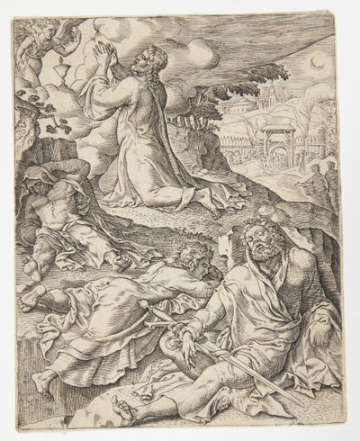 庭の苦しみ 作： Ubekendt efter Dirck Volckertsz. Coornhert efter Maarten van Heemskerck