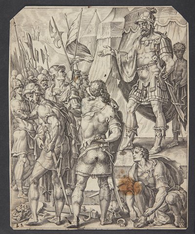 兵を武装させるダビデ 作： Ubekendt efter Maarten van Heemskerck
