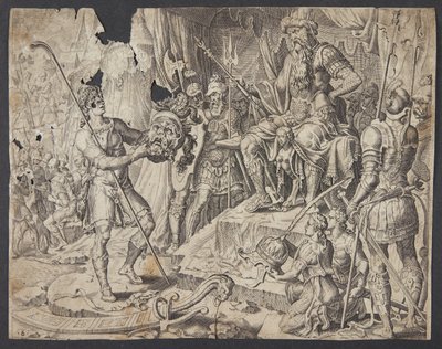 ゴリアテの首を切り落とすダビデ 作： Ubekendt efter Maarten van Heemskerck